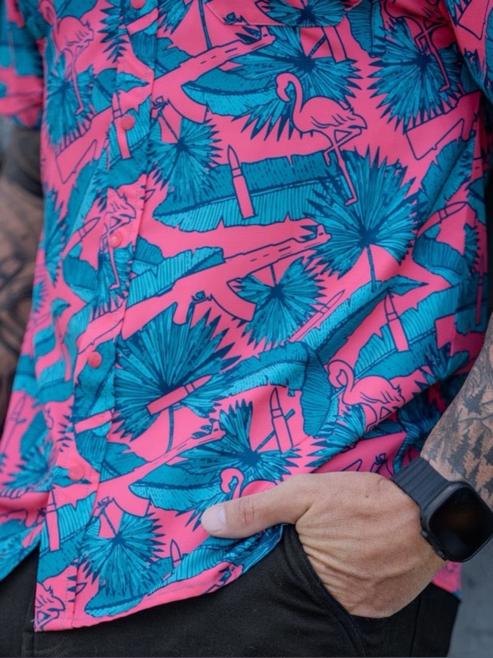 Savage Tacticians AK Tropical Button-up Men’s Size XXL